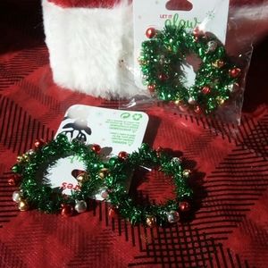 Xmas wreath ear rings